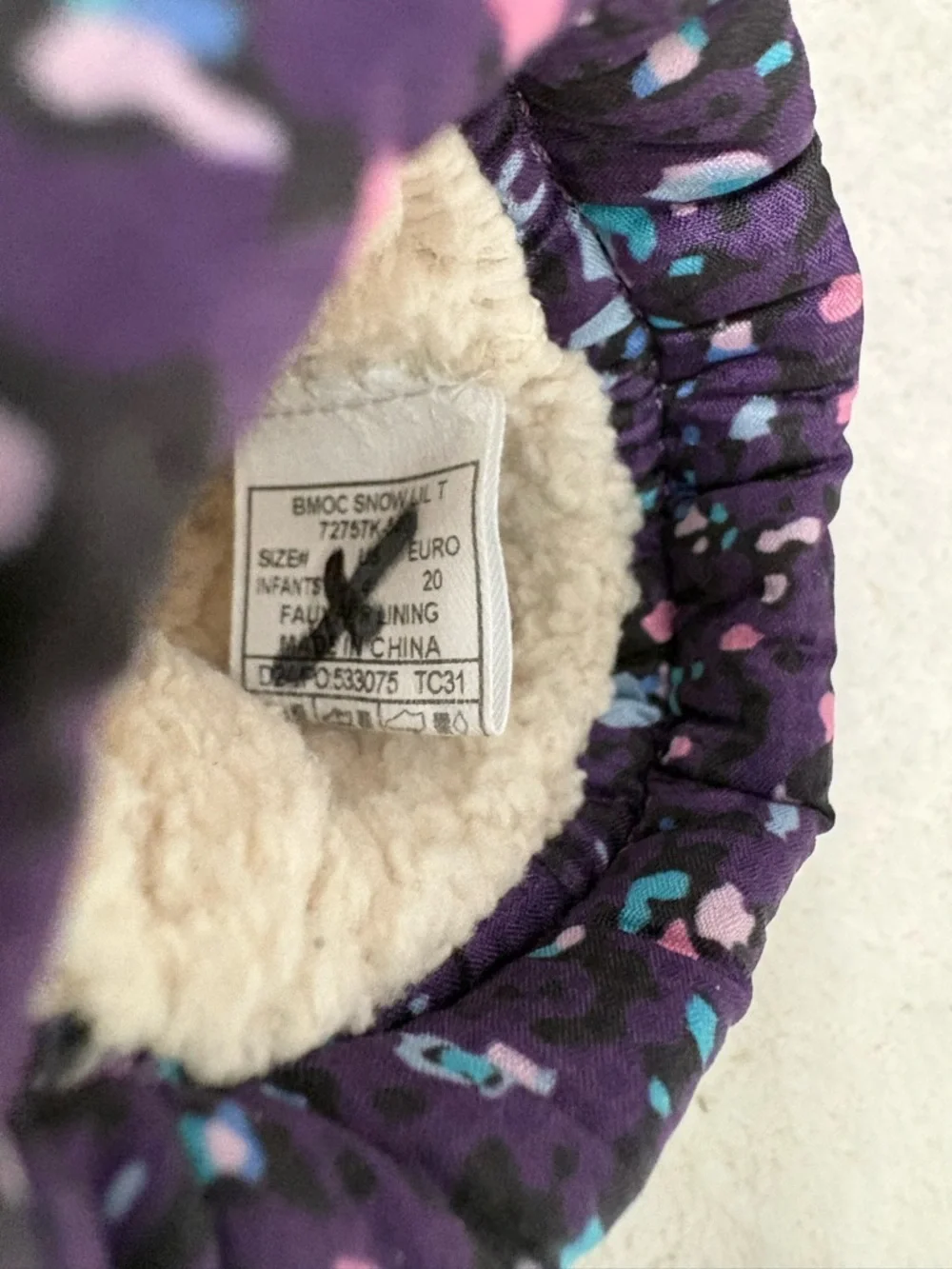 BOGS B-MOC SNOW BOOTS LITTLE TEXTURES PURPLE INFANT SIZE 4 NWT